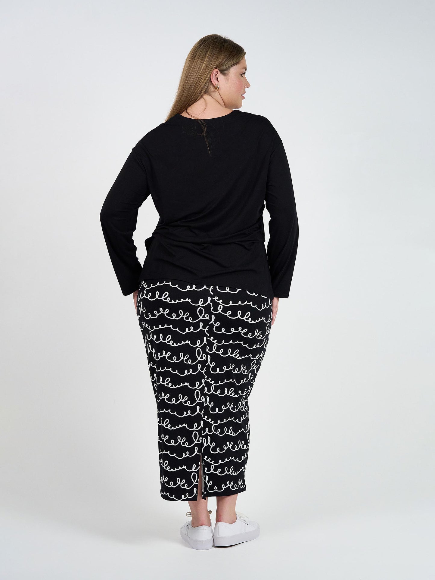 Braxton Bamboo Long Sleeve Top - Black