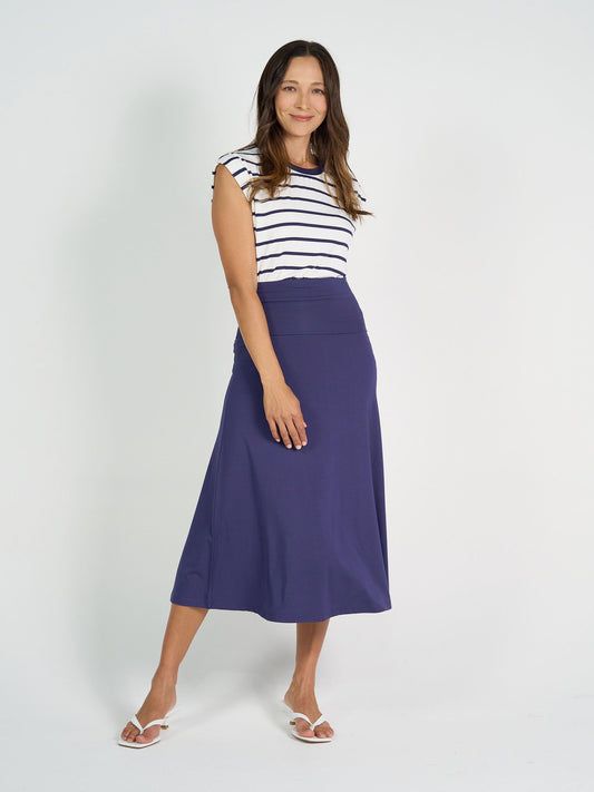 Jackson Bamboo Maxi Skirt - Blue