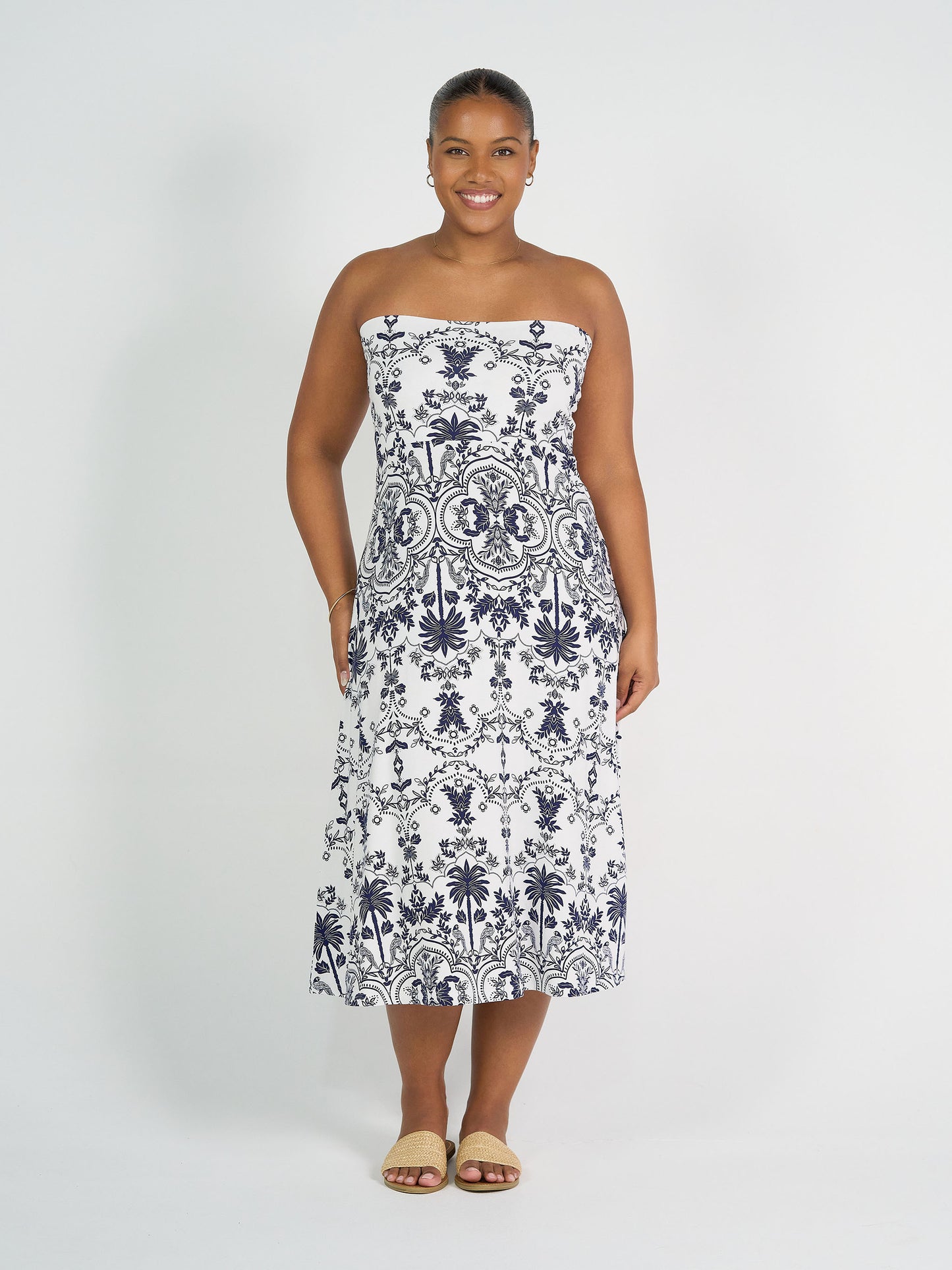 Jackson Bamboo Maxi Skirt - Blue Palm