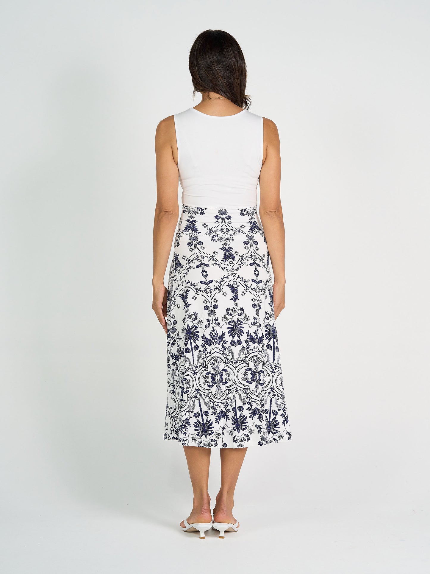 Jackson Bamboo Maxi Skirt - Blue Palm