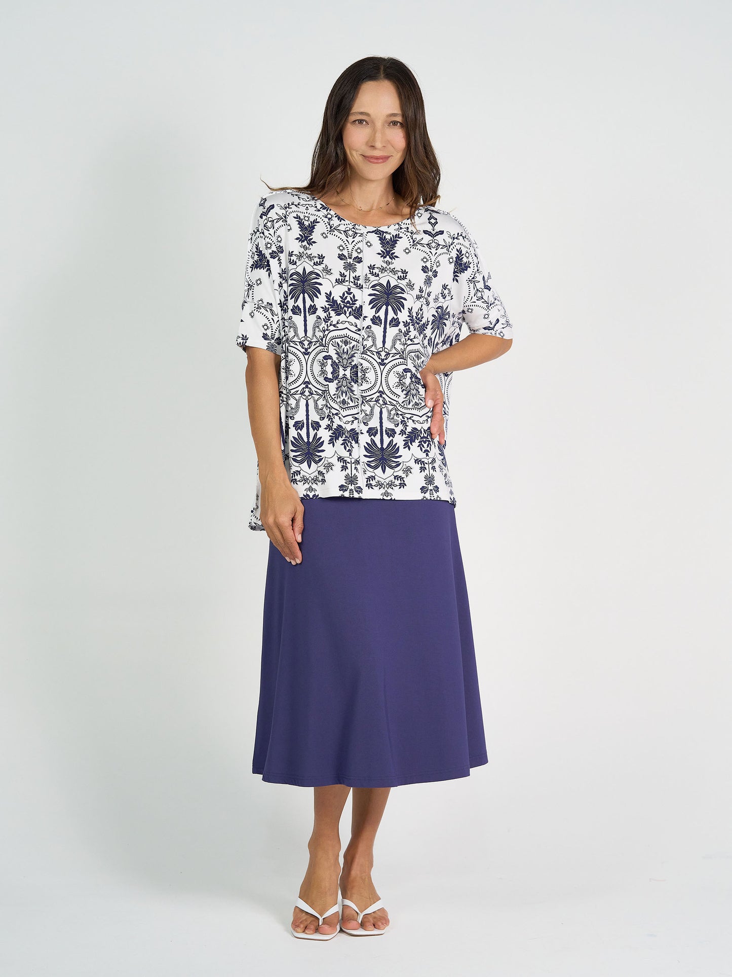 Jackson Bamboo Maxi Skirt - Blue