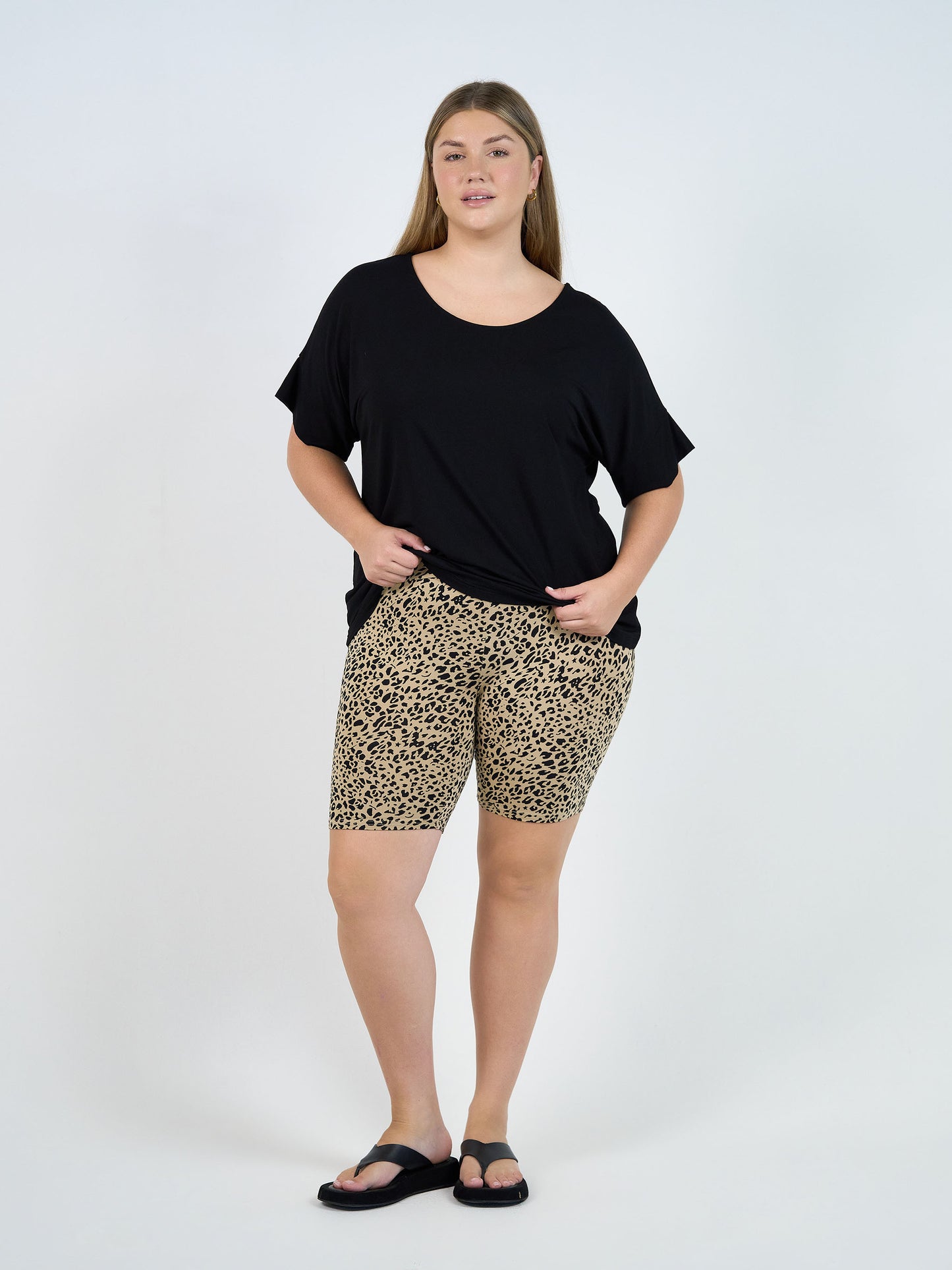 James Anti-Chafe Bamboo Bike Shorts - Brown Leopard
