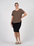 Janis Short Sleeve Bamboo T-Shirt - Chocolate