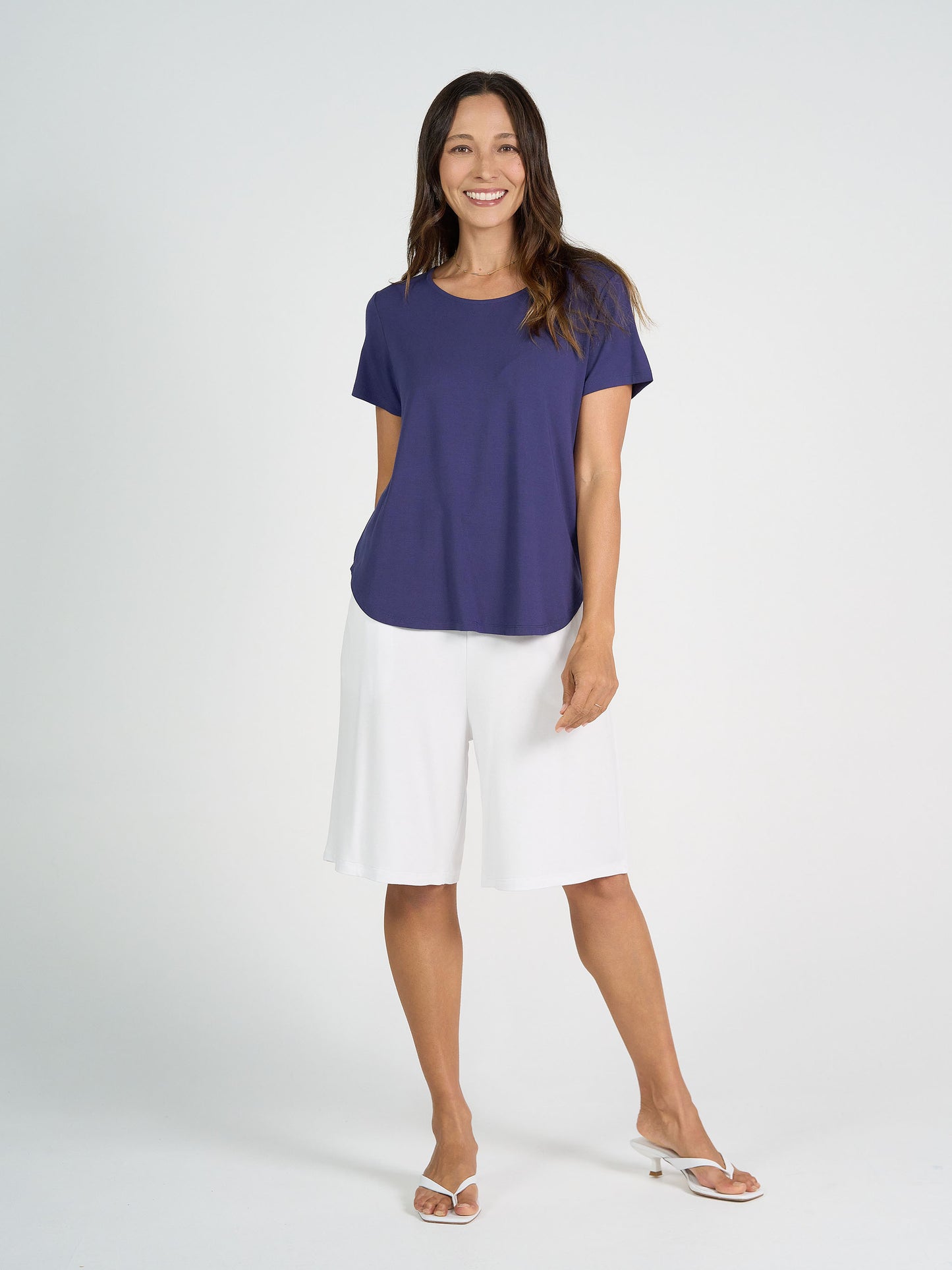 Janis Short Sleeve Bamboo T-Shirt - Blue