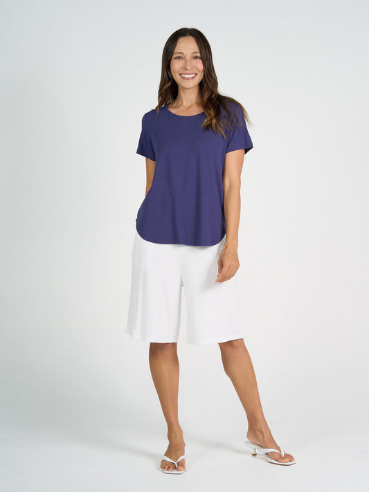 Janis Short Sleeve Bamboo T-Shirt - Blue