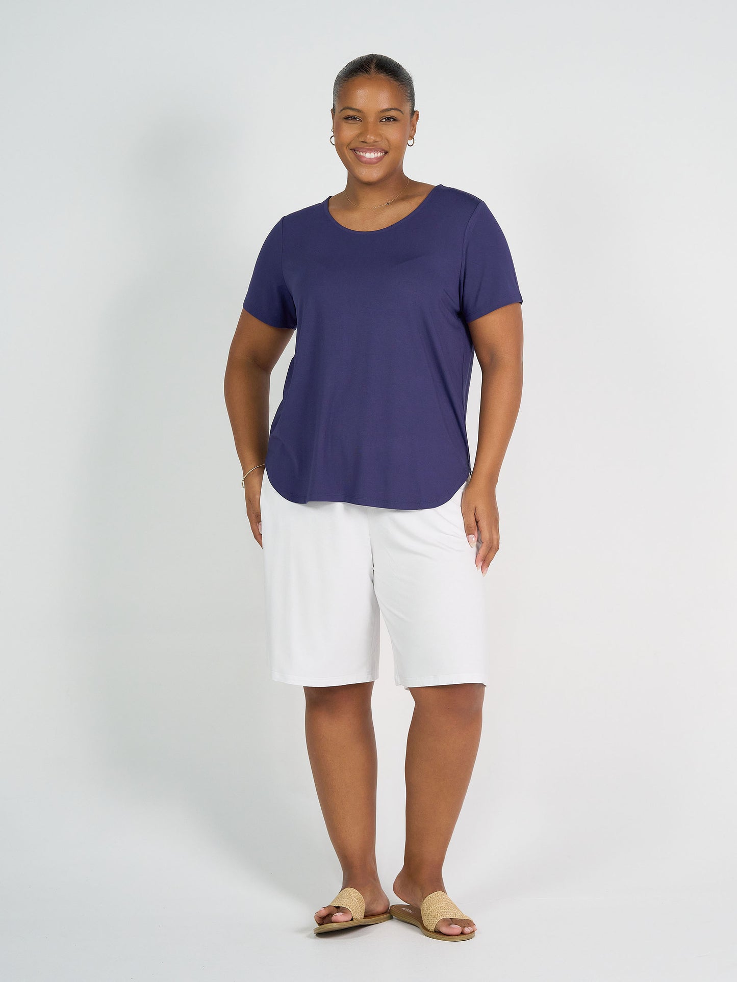 Janis Short Sleeve Bamboo T-Shirt - Blue