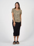 Janis Short Sleeve Bamboo T-Shirt - Brown Leopard