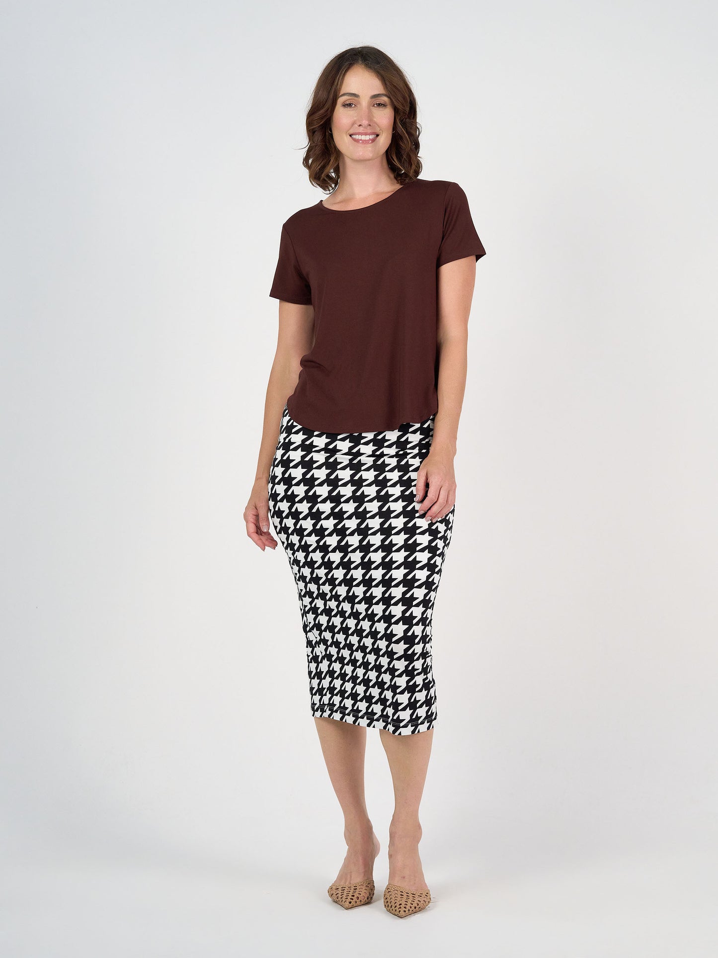 Janis Short Sleeve Bamboo T-Shirt - Burgundy