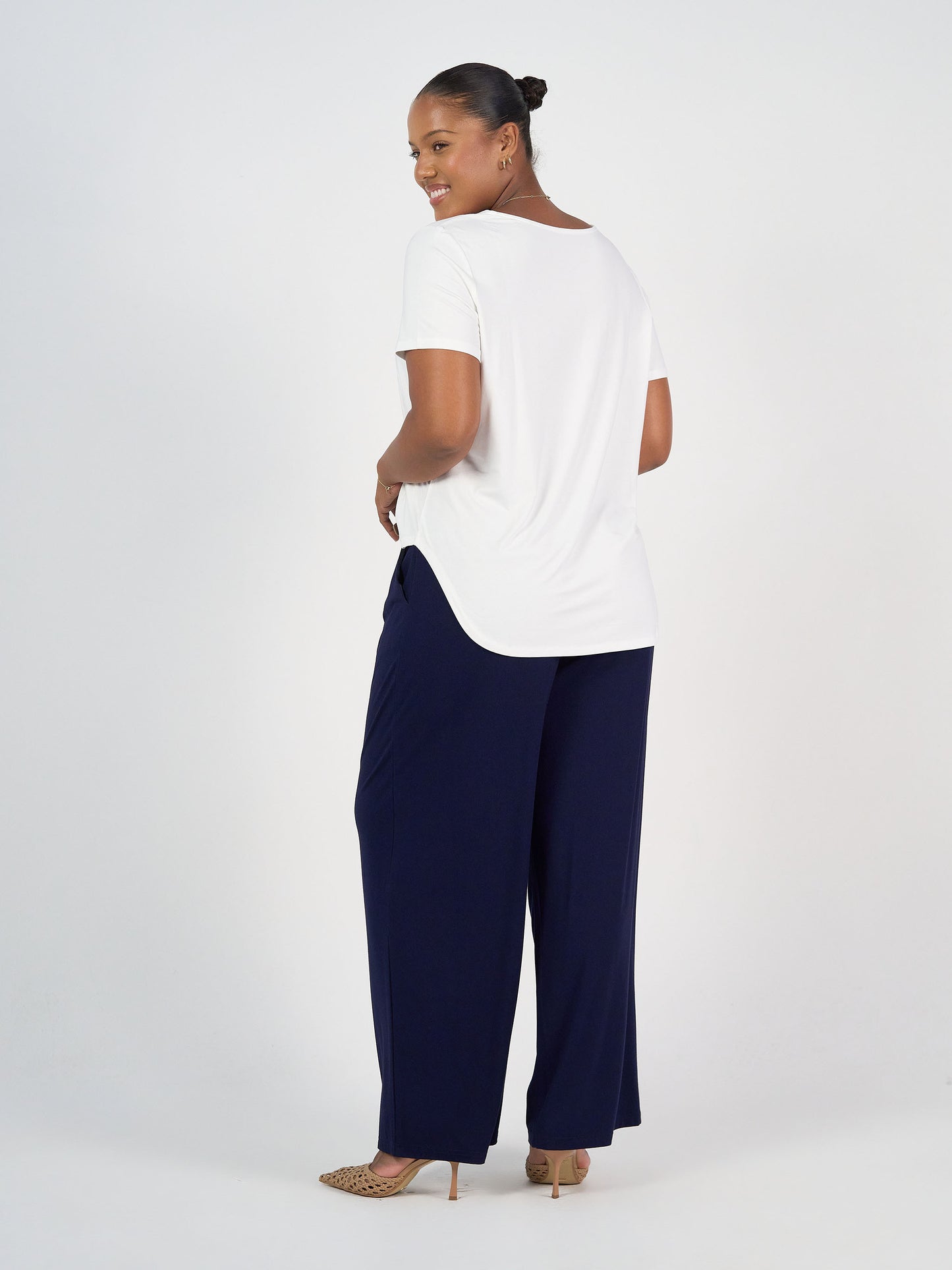 Janis Short Sleeve Bamboo T-Shirt - Cream