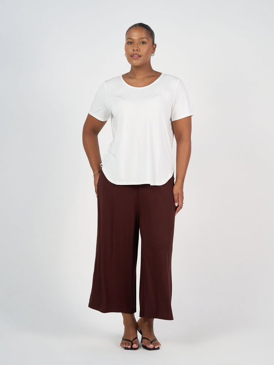 Janis Short Sleeve Bamboo T-Shirt - Cream