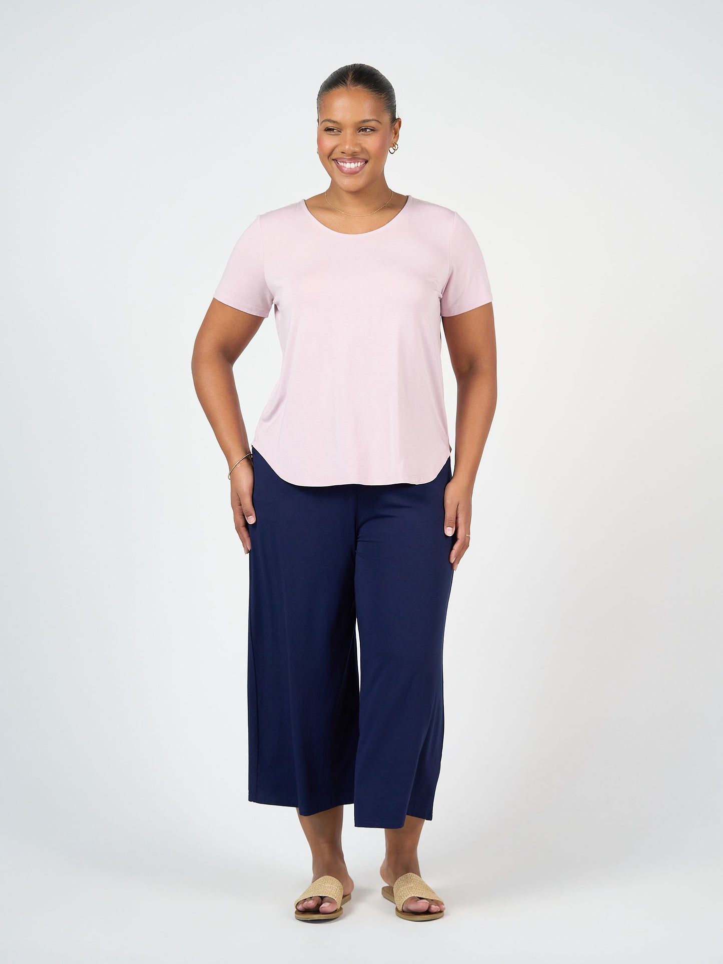 Janis Short Sleeve Bamboo T-Shirt - Lilac