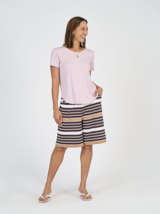 Lou Lou Australia Janis Short Sleeve Bamboo T-Shirt in Lilac.