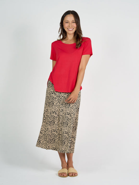 Janis Short Sleeve Bamboo T-Shirt - Lipstick