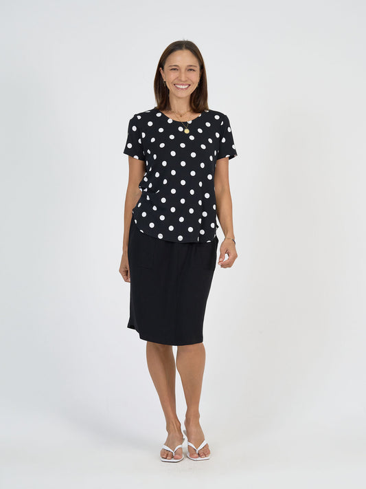 Janis Short Sleeve Bamboo T-Shirt - Polka Dot