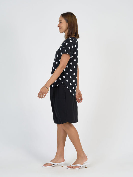 Janis Short Sleeve Bamboo T-Shirt - Polka Dot