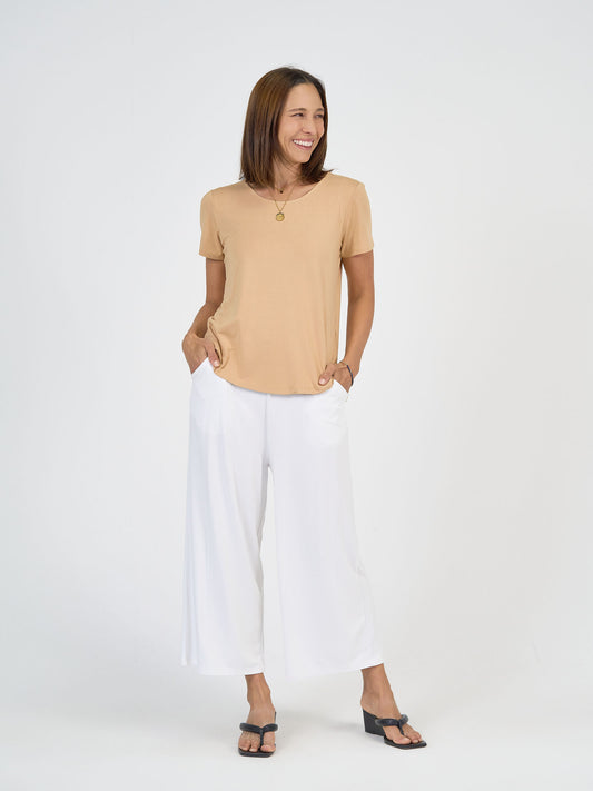 Lou Lou Australia Ciara 7/8 Length Bamboo Culottes in navy.