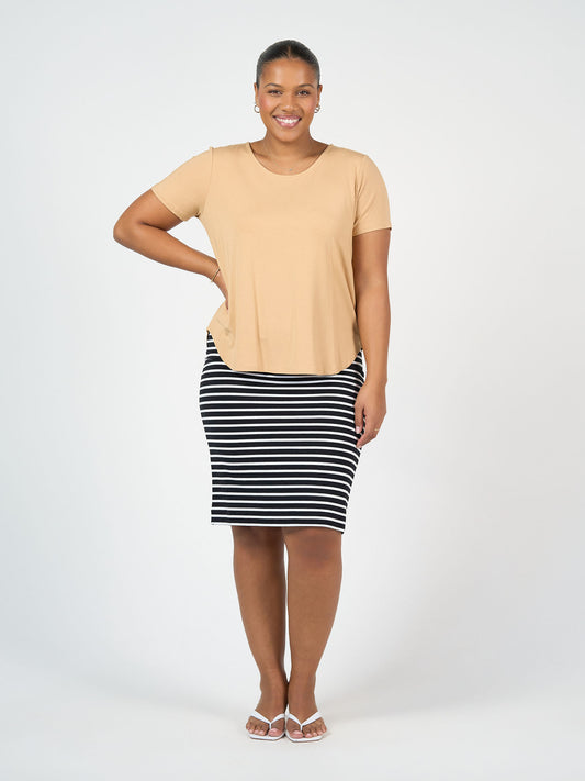 Janis Short Sleeve Bamboo T-Shirt - Tan