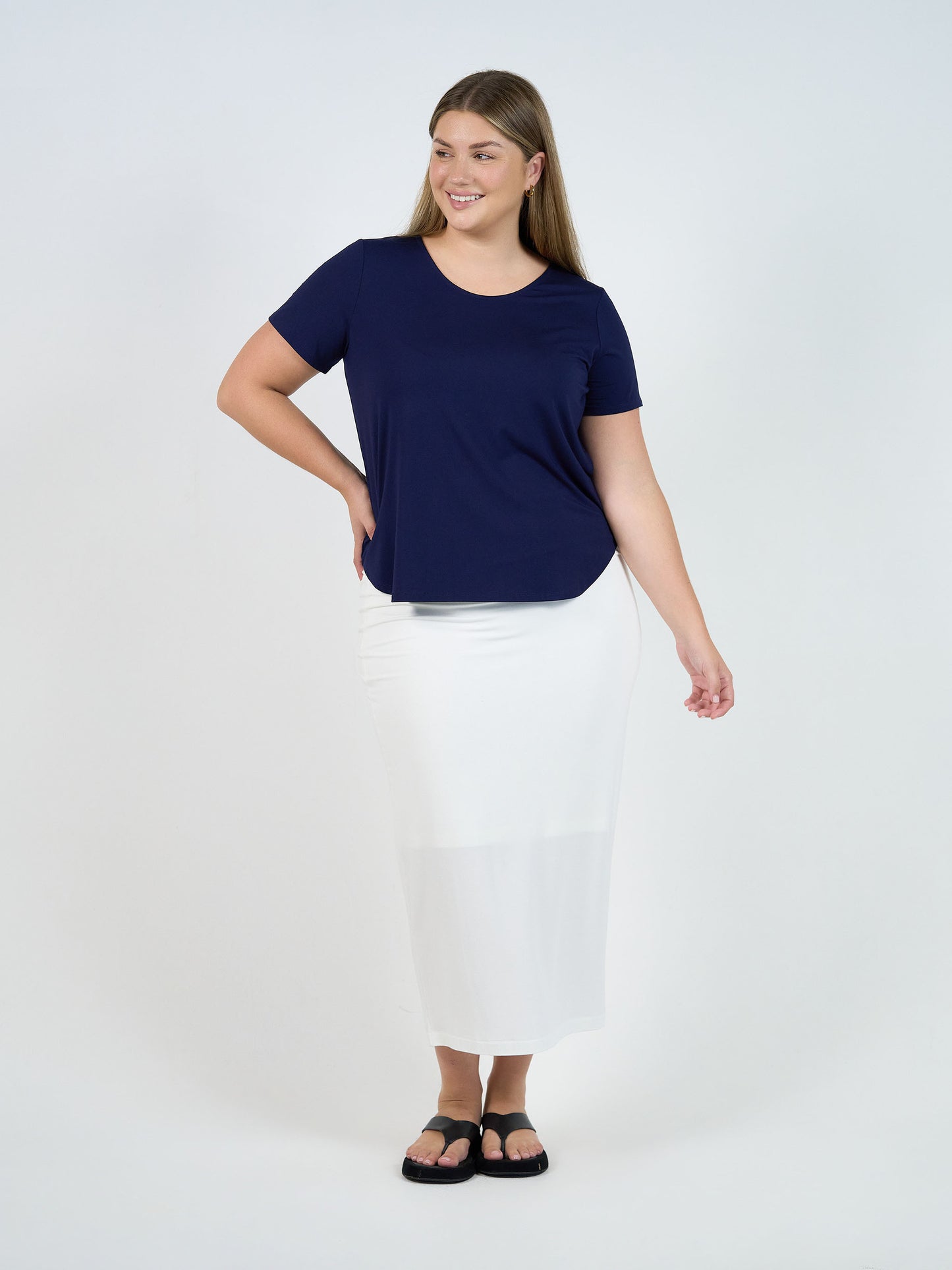 Janis Short Sleeve Bamboo T-Shirt - Navy