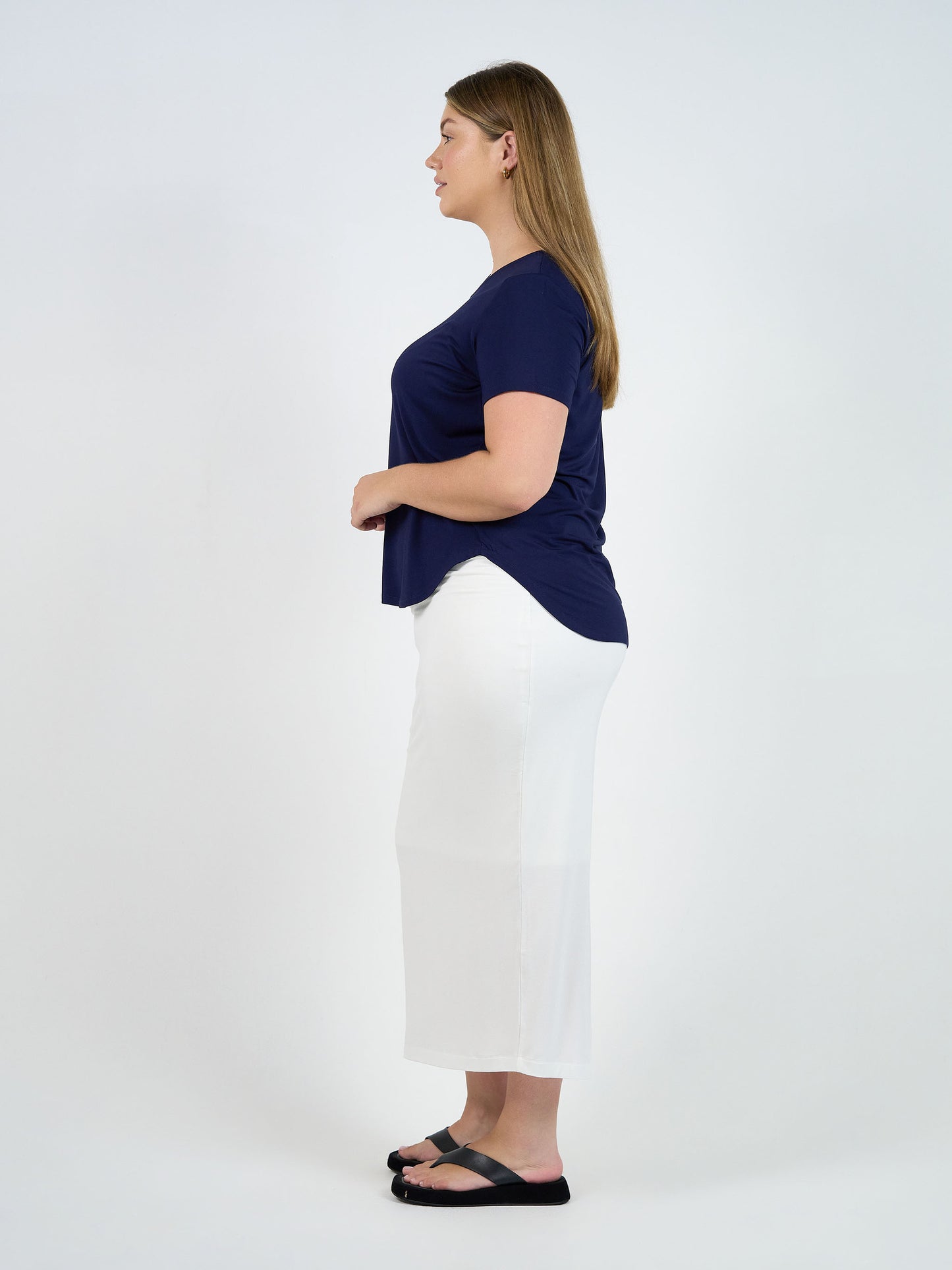 Janis Short Sleeve Bamboo T-Shirt - Navy