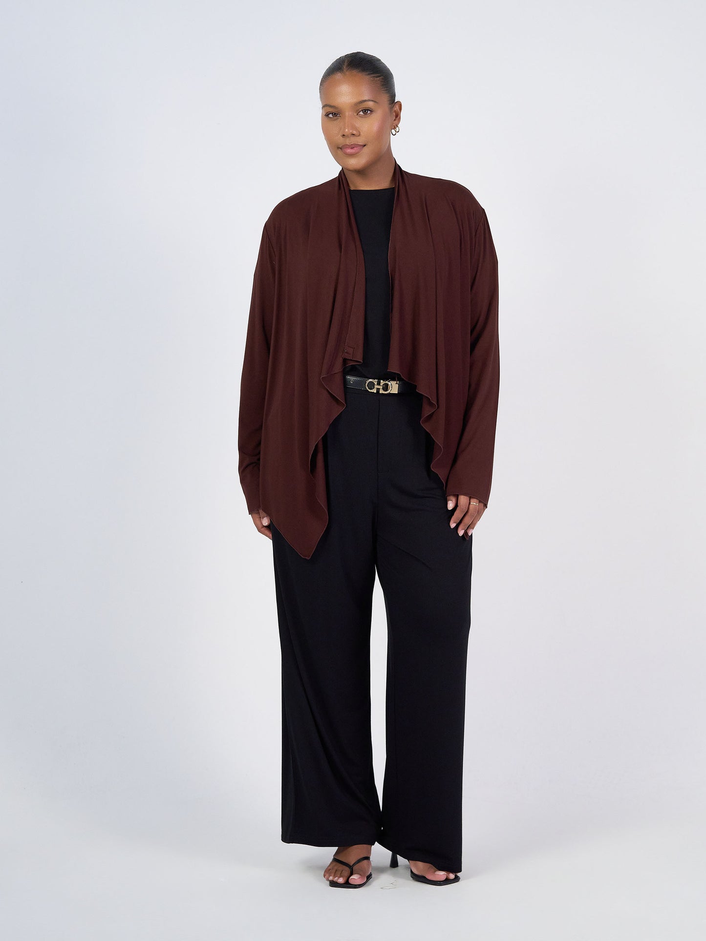 Joni Bamboo Waterfall Cardigan/Jacket - Burgundy