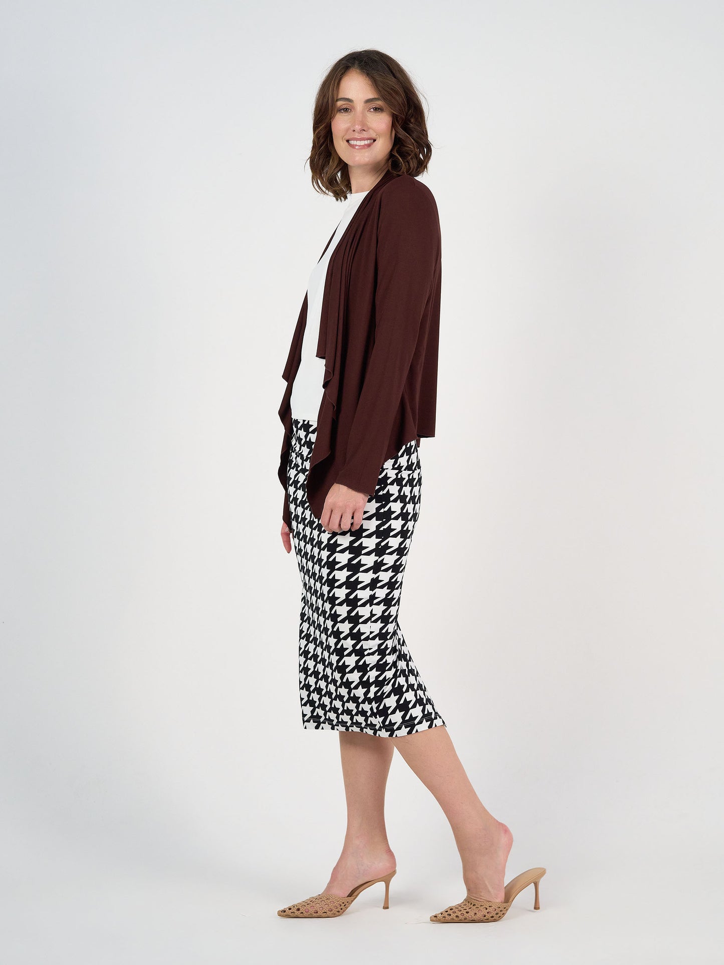 Joni Bamboo Waterfall Cardigan/Jacket - Burgundy
