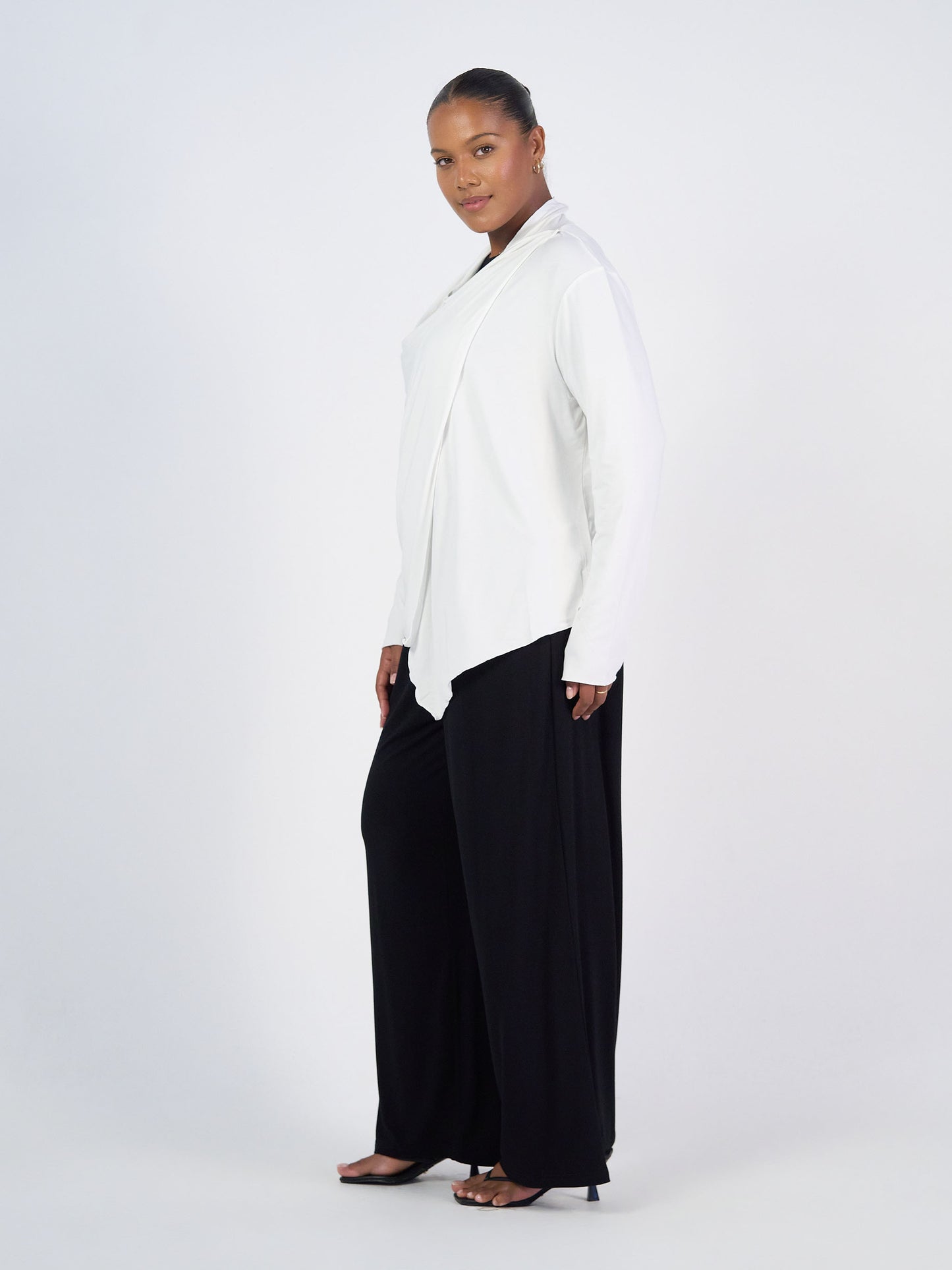 Joni Bamboo Waterfall Cardigan/Jacket - Cream