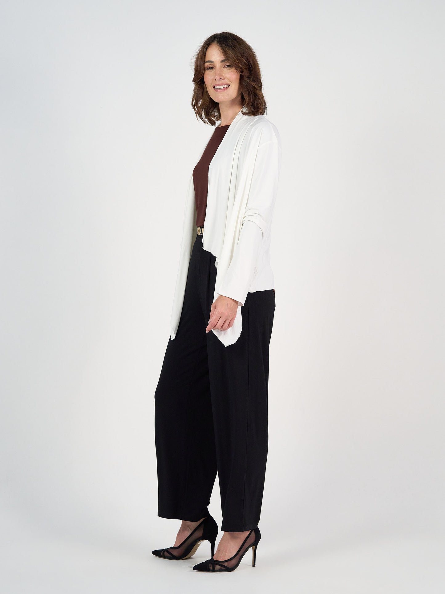 Joni Bamboo Waterfall Cardigan/Jacket - Cream