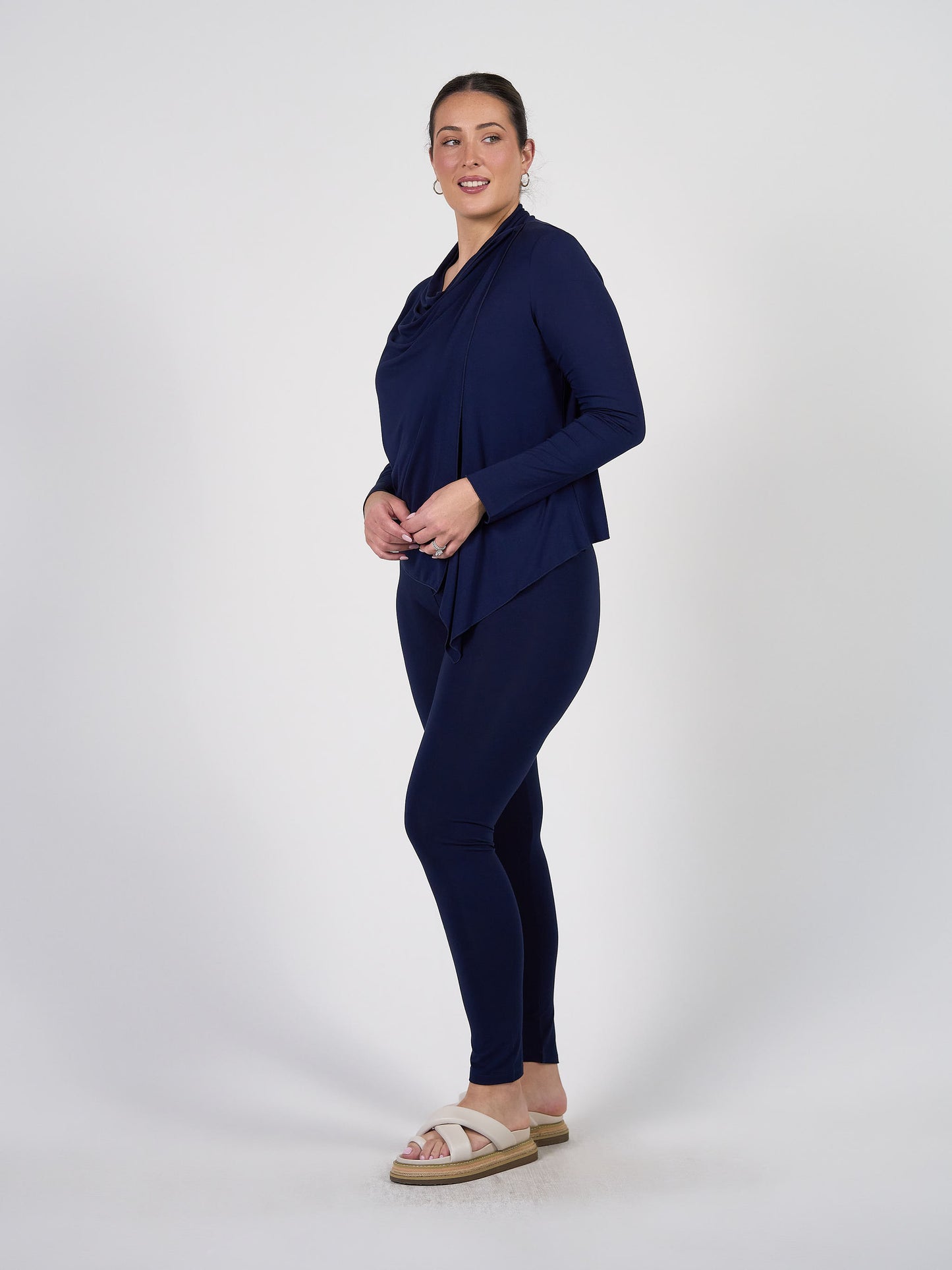 Joni Bamboo Waterfall Cardigan/Jacket - Navy