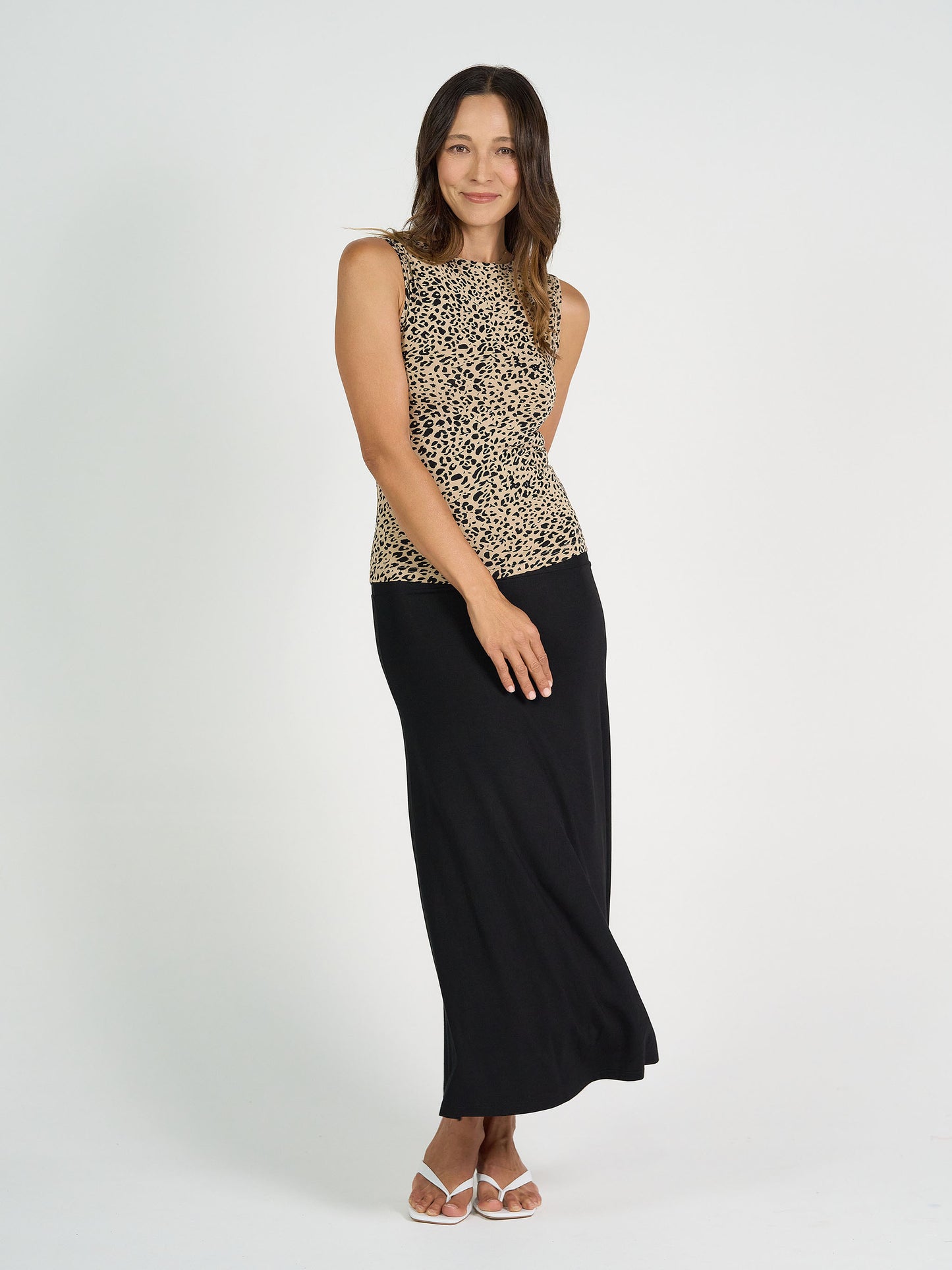Kate Bamboo Tank - Brown Leopard