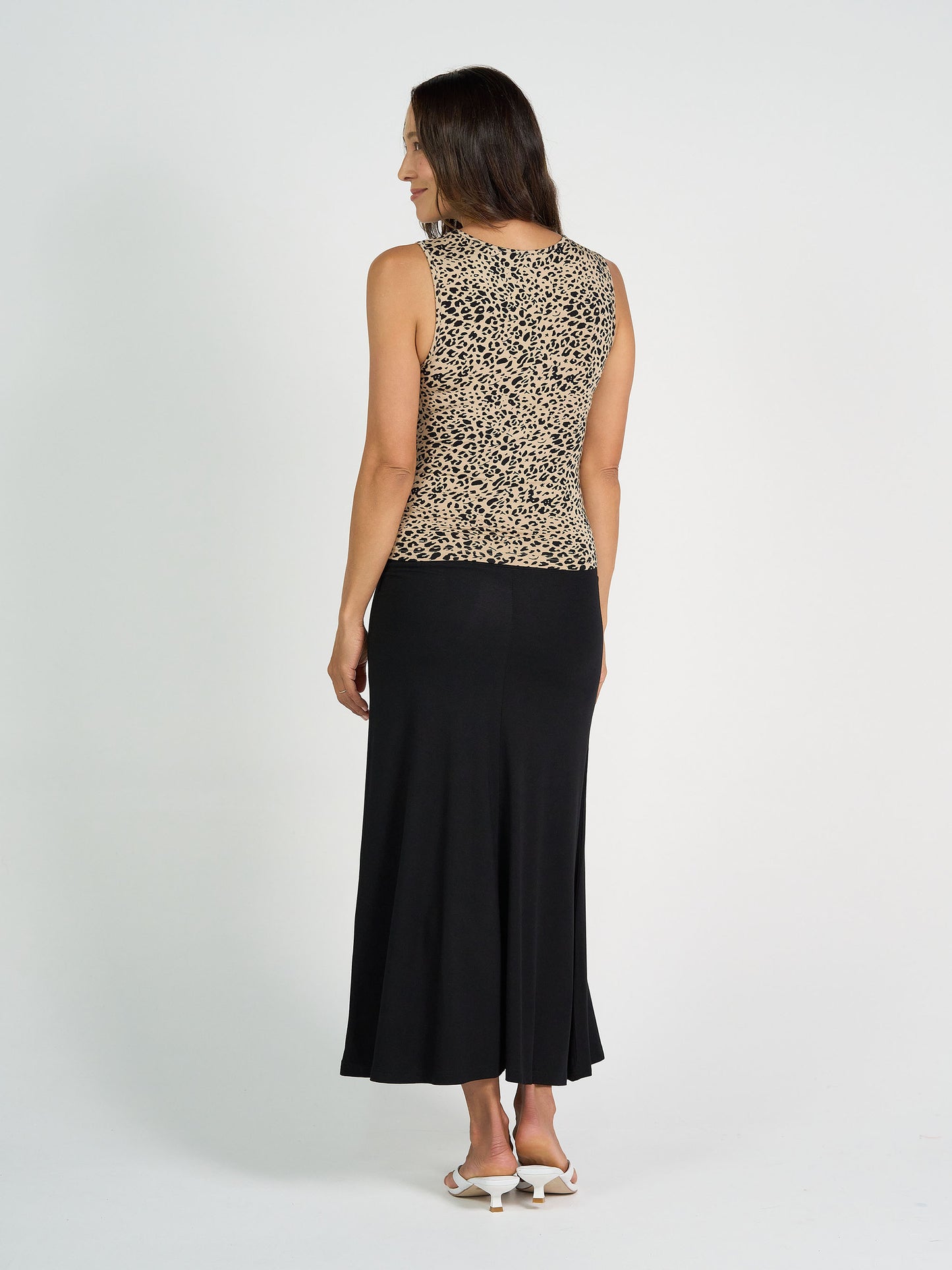 Kate Bamboo Tank - Brown Leopard