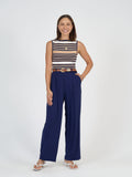 Billie Bamboo Wide Leg Dress Pant - Navy