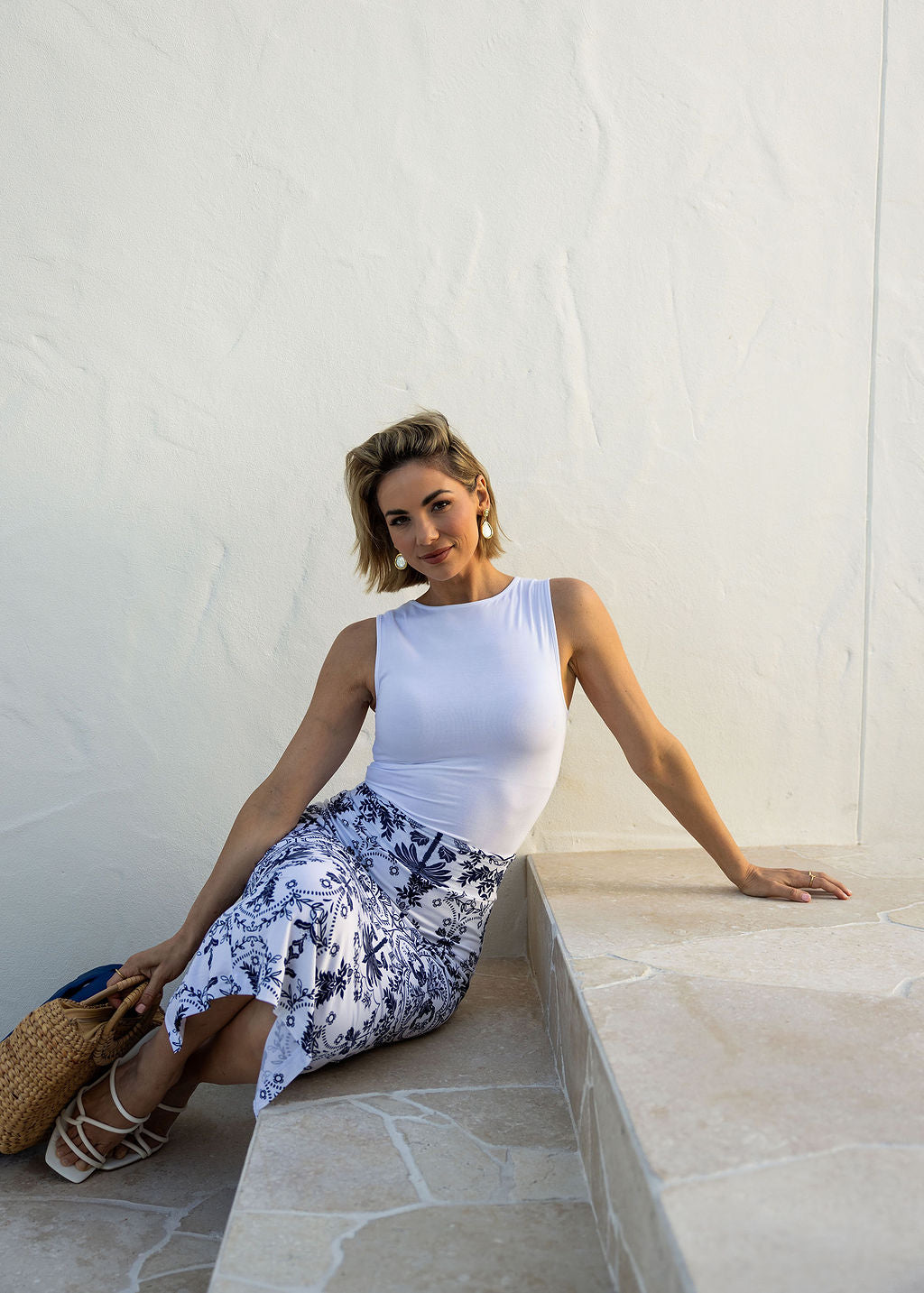 Kate Bamboo Tank - White