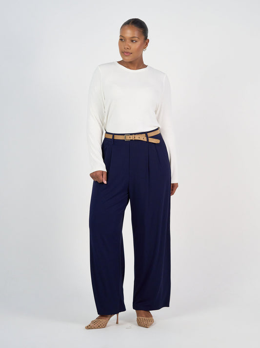 Kelly Ribbed Long Sleeve Bamboo Top - Cream