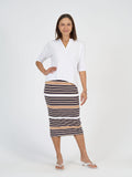 Khan Bamboo 3/4 Sleeve Collared Polo Top