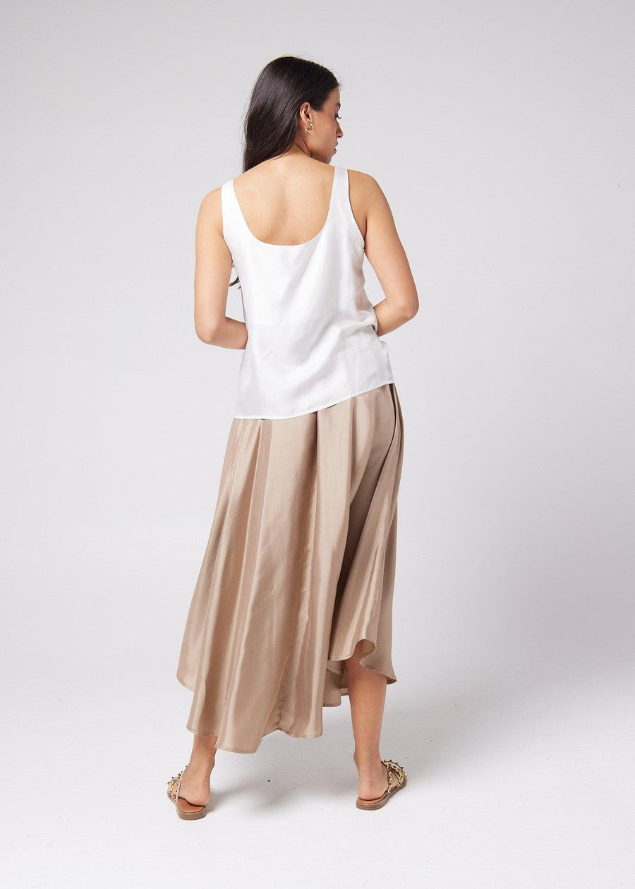 Poppy Silk Sleeveless Camisole - Pearl
