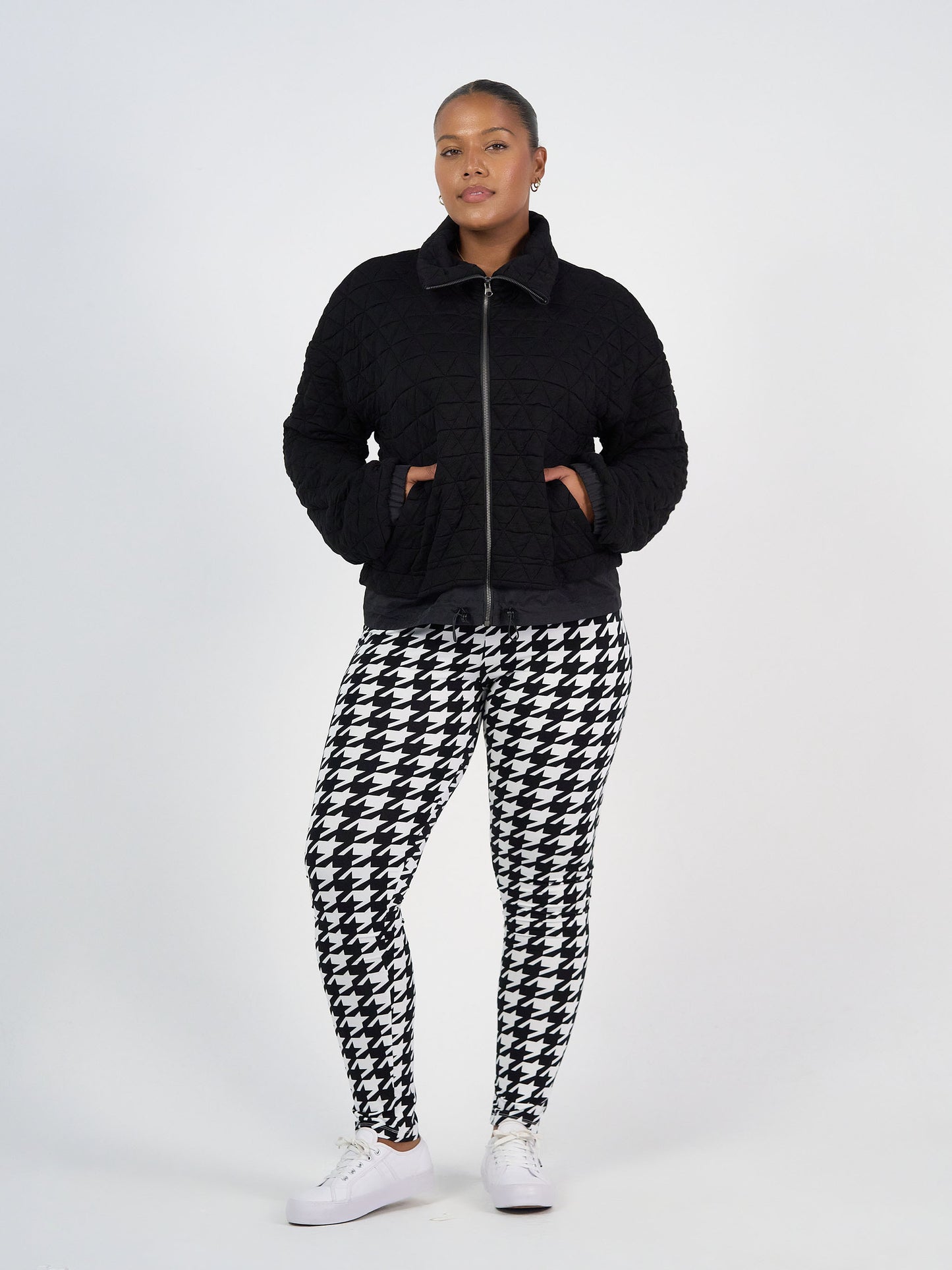Luxe Bamboo Full-Length Legging - Houndstooth