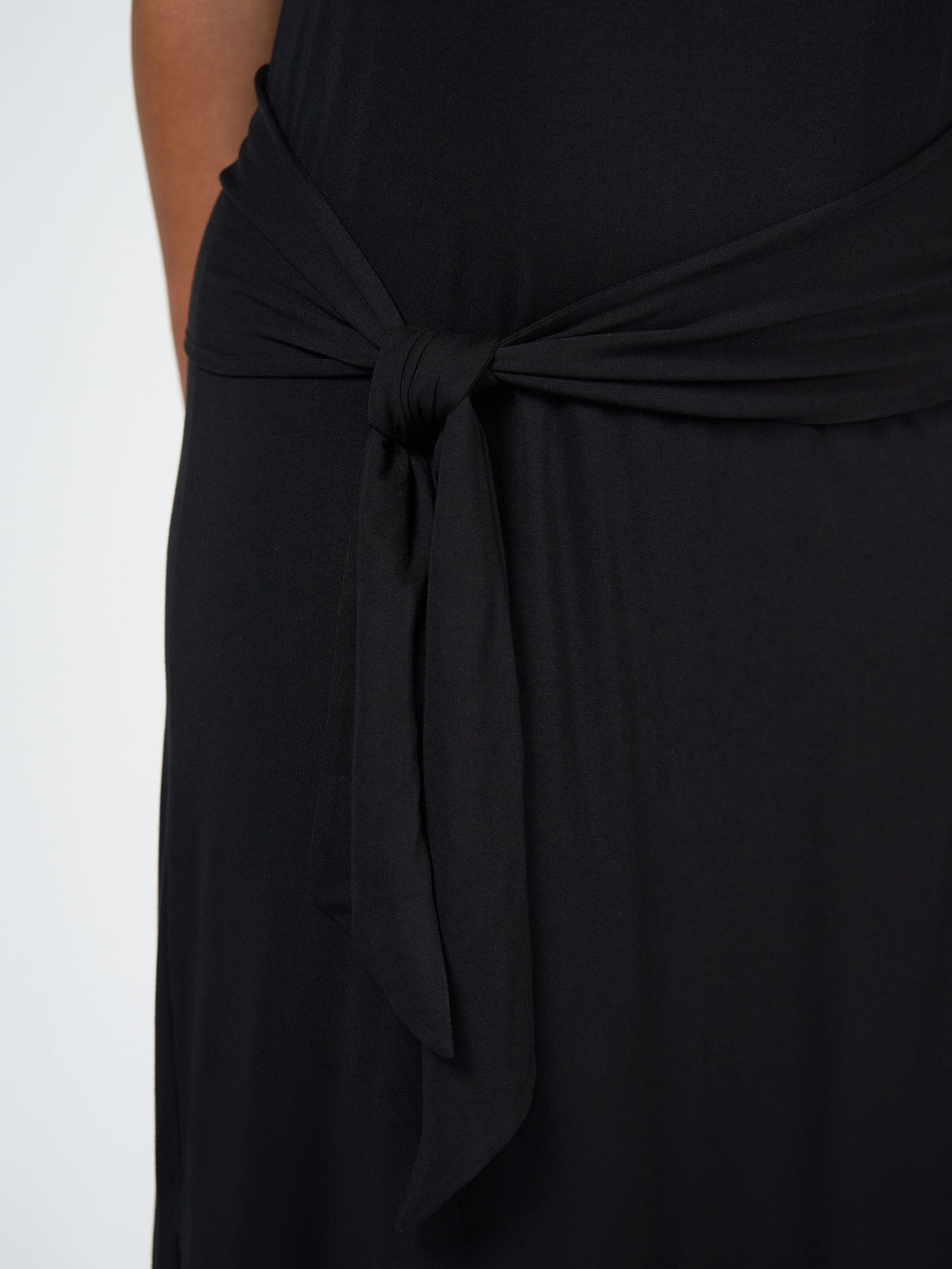 Lou Lou Australia Bamboo Black Maxi Dress with waist belt