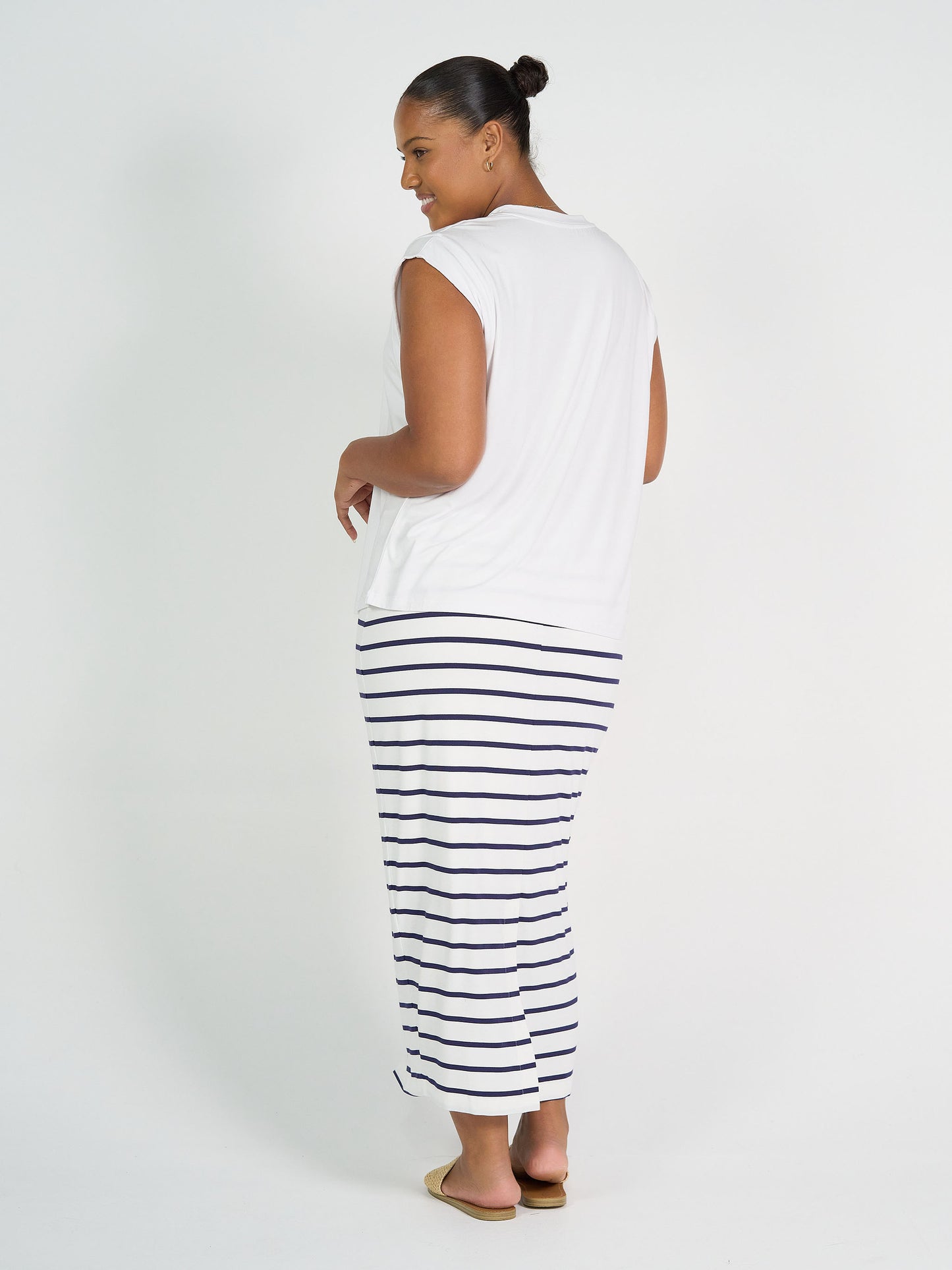Maxi Bamboo Whitney Tube Skirt - Blue & White Stripe
