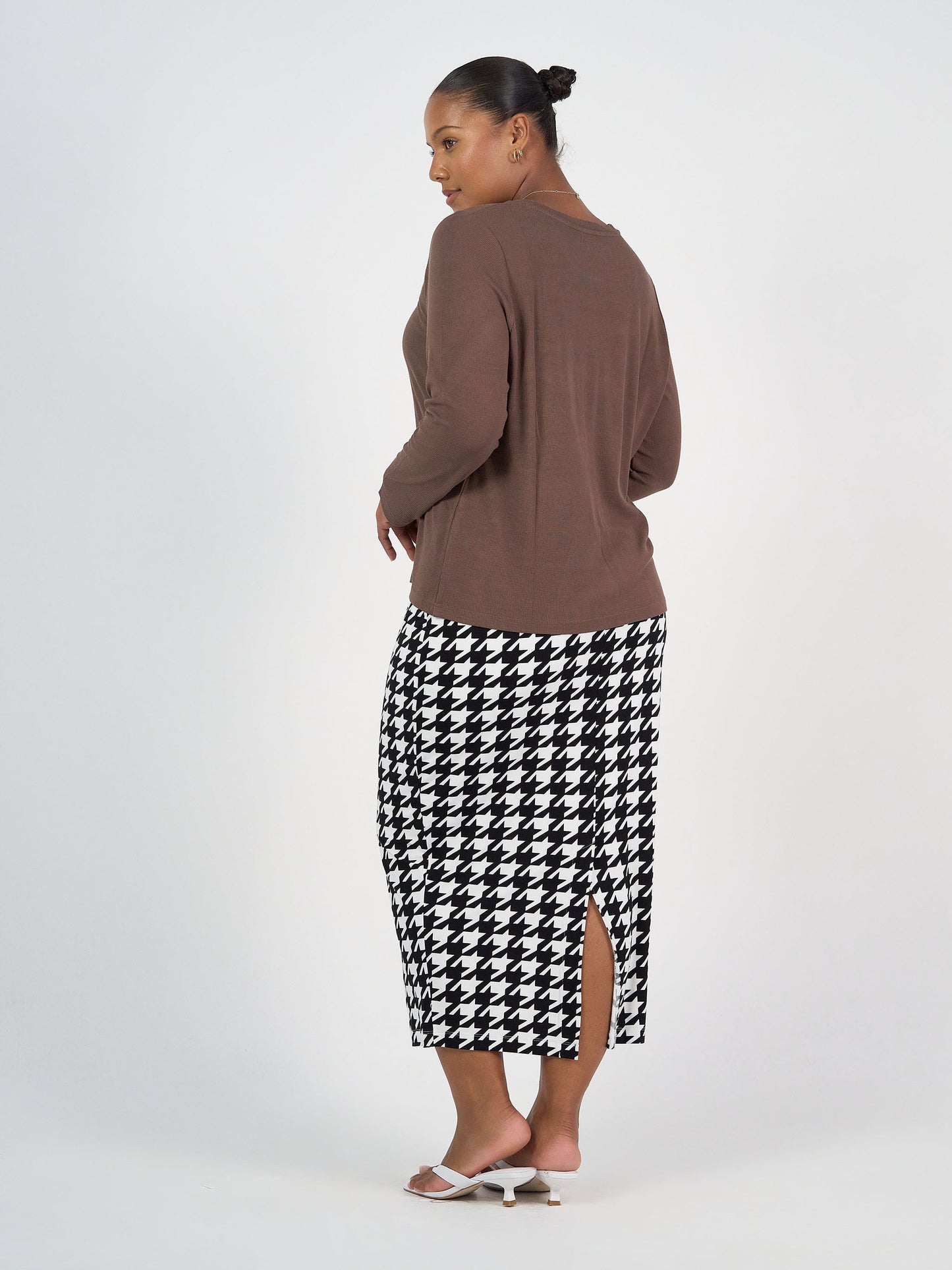 Maxi Bamboo Whitney Tube Skirt - Houndstooth