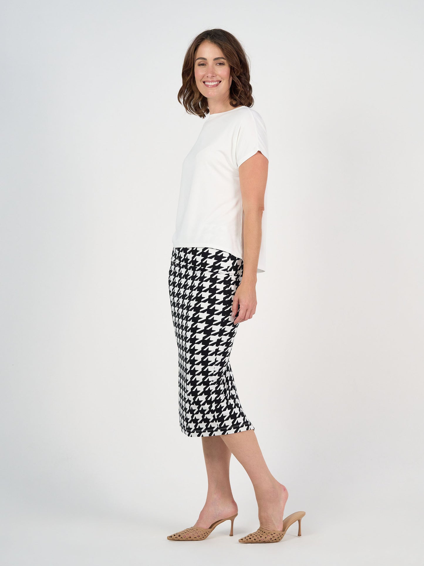 Maxi Bamboo Whitney Tube Skirt - Houndstooth