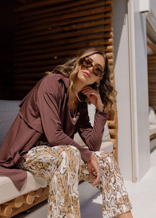 Avril Bamboo Trench Coat - Chicory Coffee