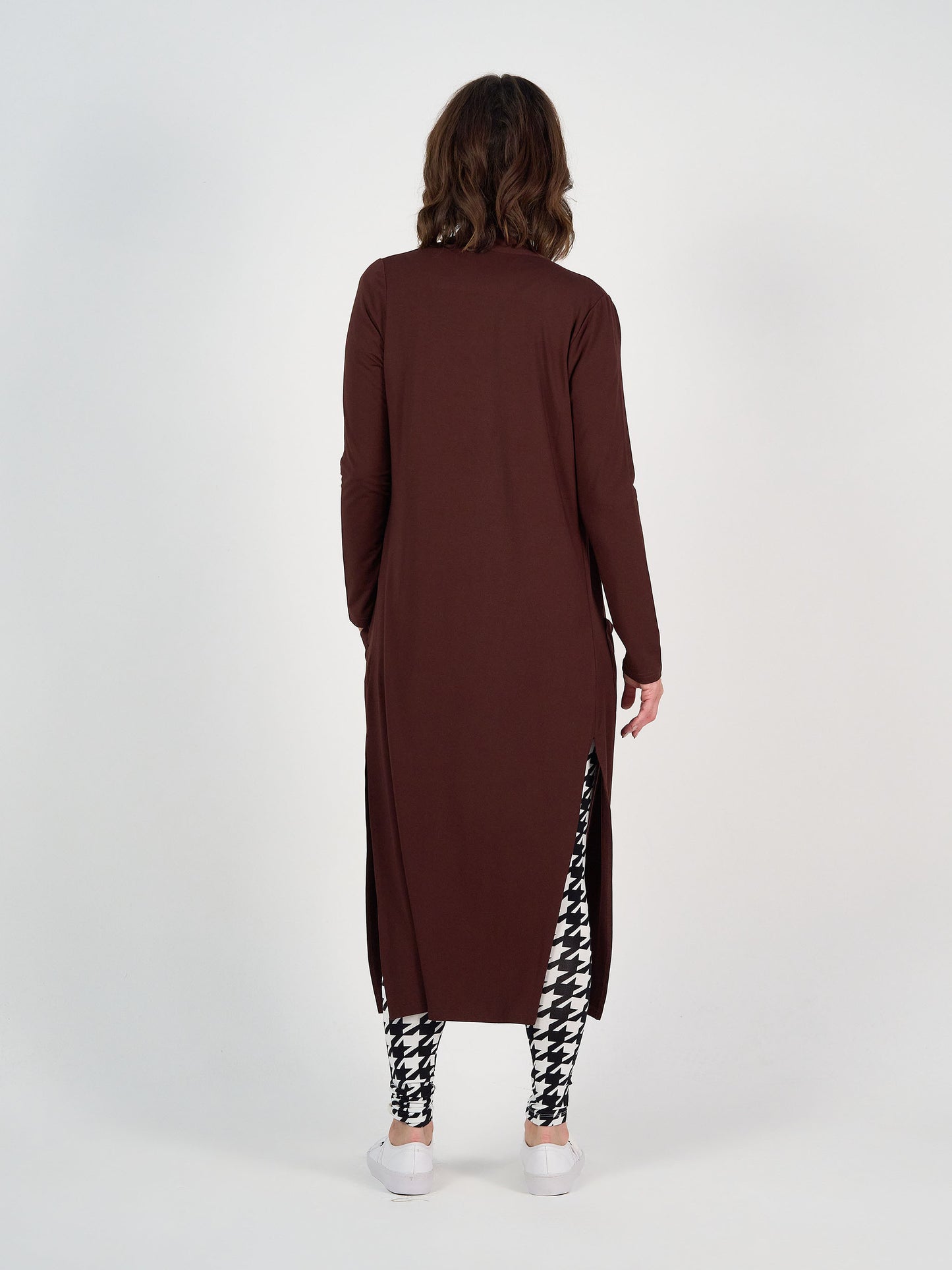 Bamboo Longline Pocket Cardigan - Burgundy