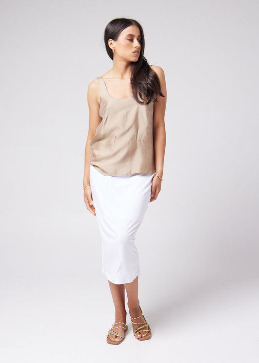 Poppy Silk Sleeveless Camisole - Bronze