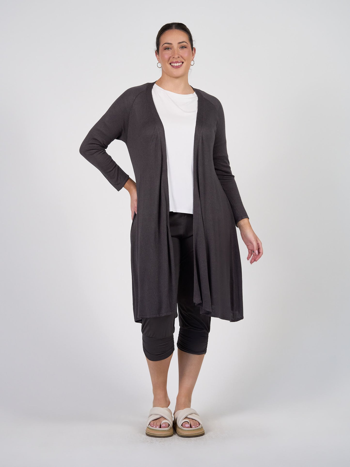 Quatro Cashmere/Bamboo Duster Jacket - Steel