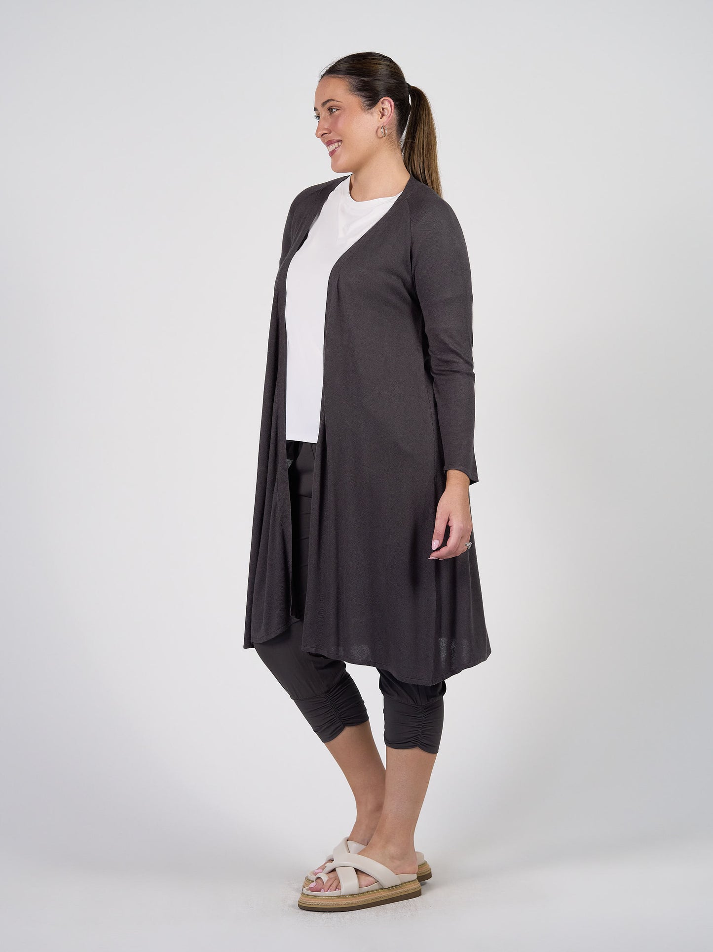 Quatro Cashmere/Bamboo Duster Jacket - Steel
