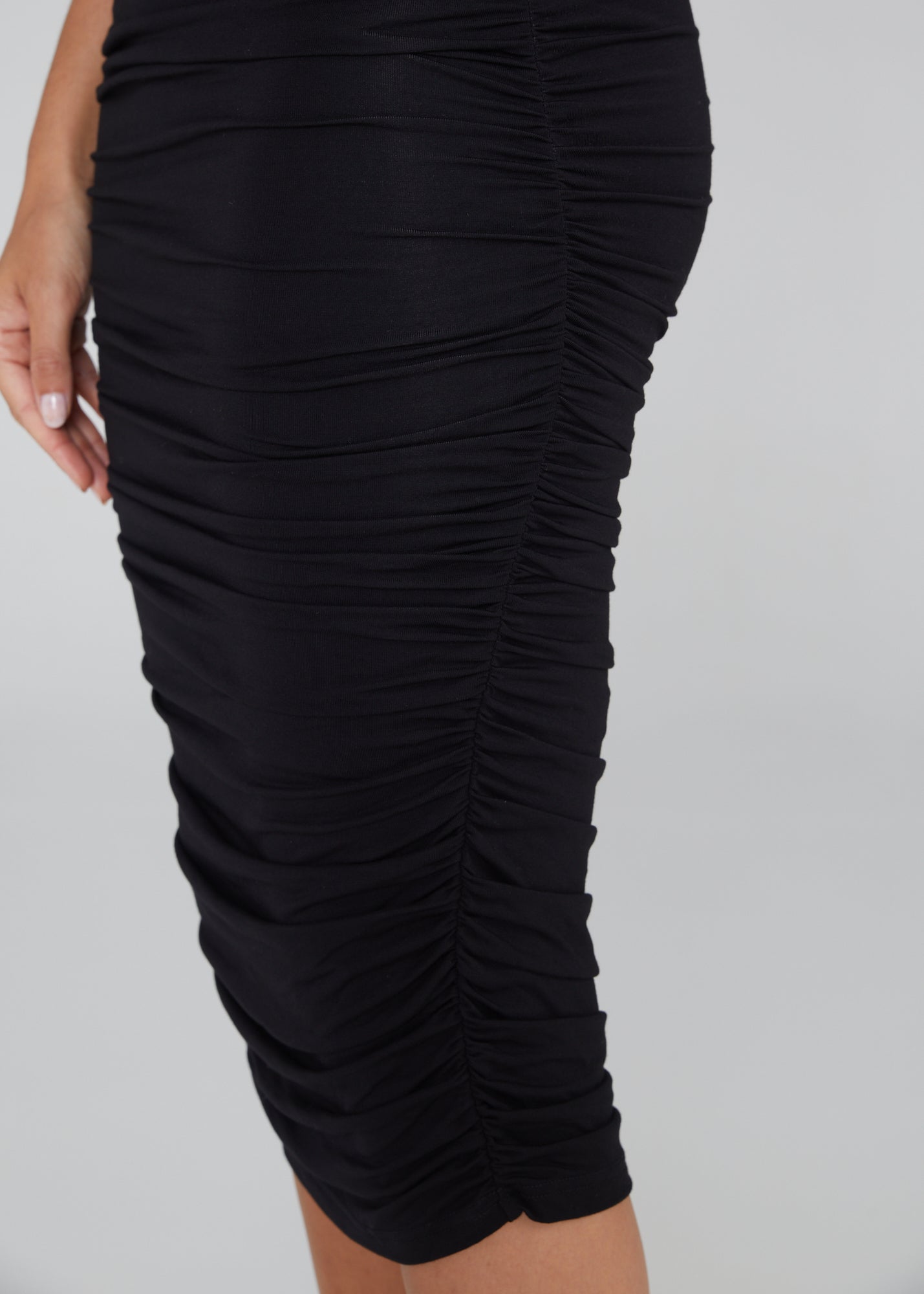 Ross Ruched Bamboo Midi Tube Skirt