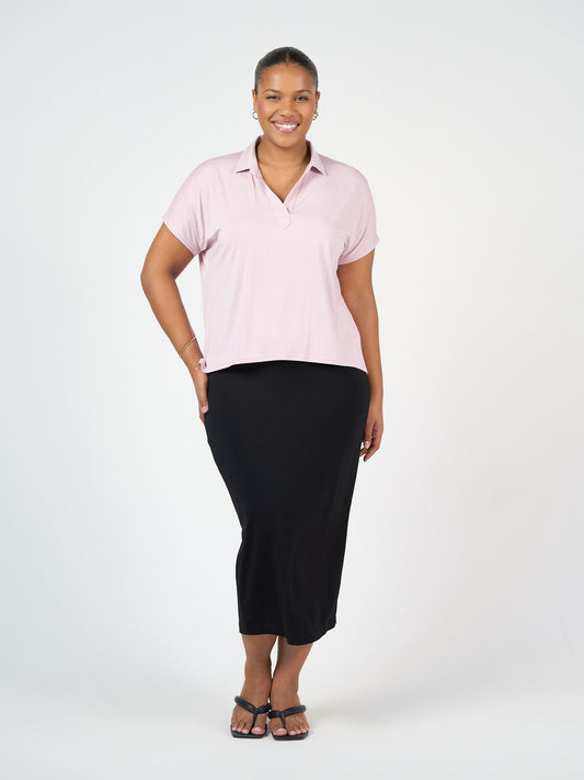Lou Lou Australia Maxi Bamboo Whitney Tube Skirt in black.
