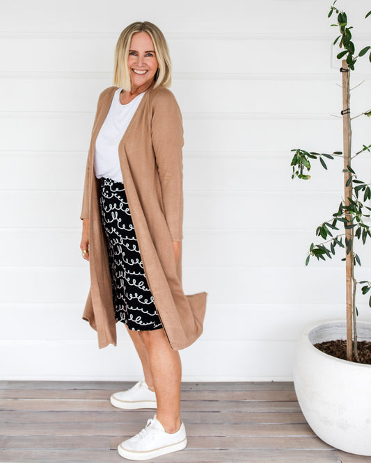 Quatro Cashmere/Bamboo Duster Jacket - Nougat