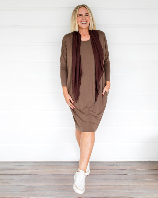 Sassoon Cashmere/Bamboo Scarf - Chicory Coffee