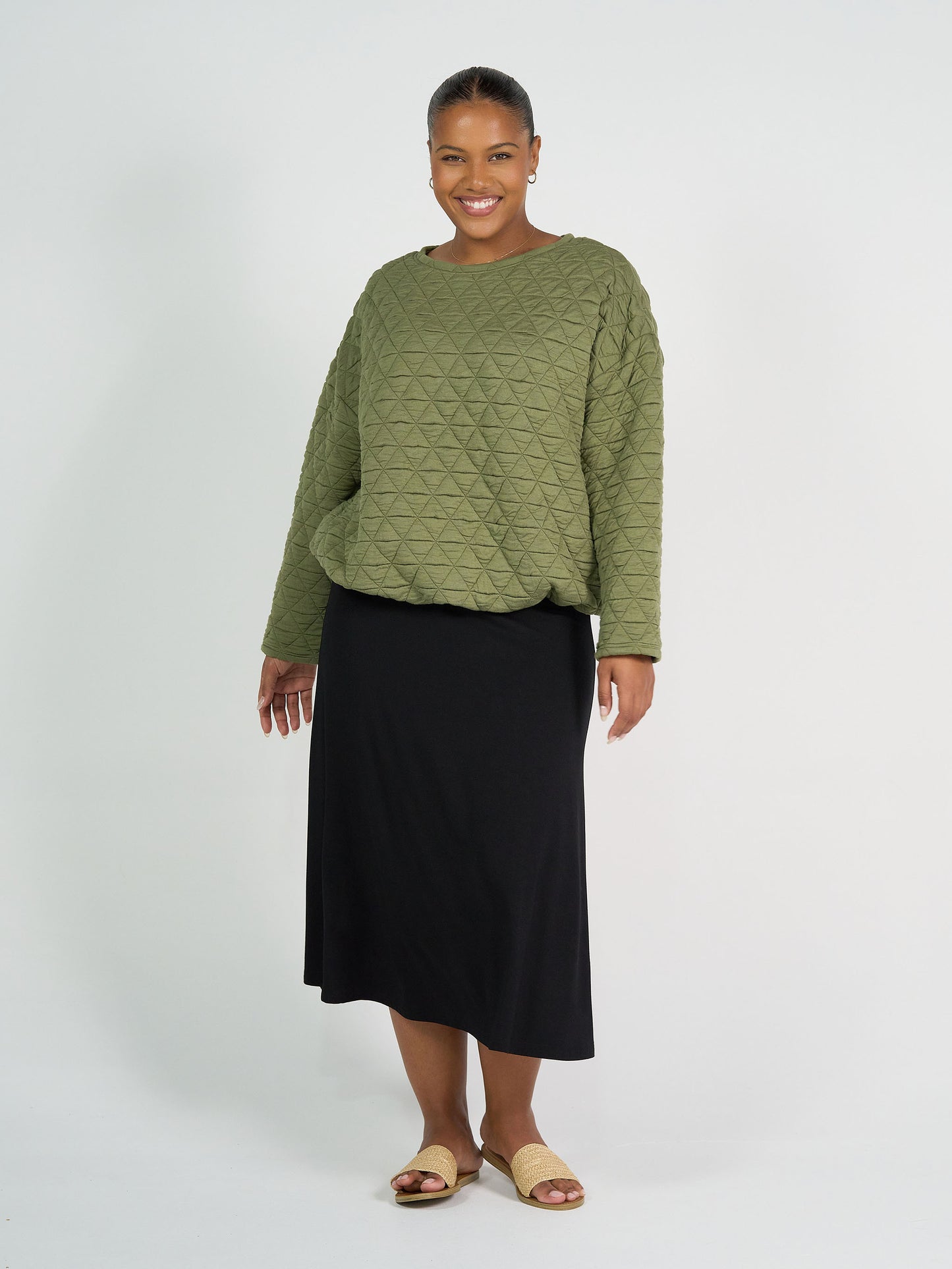 Sacha Oversized Quilted Bamboo Sweater